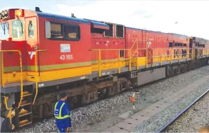  ?? — (Picture by Thupeyo Muleya) ?? One of the locomotive­s that were delivered to the National Railways of Zimbabwe in February this year.