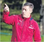  ??  ?? Pedro Caixinha points the way to League Cup glory. Picture: SNS.