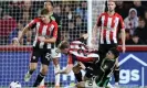  ?? Photograph: Isabel Infantes/Reuters ?? Brighton’s Facundo Buonanotte was booked for a bad foul on Nathan Collins.