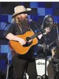  ?? AP ?? Chris Stapleton performs at the Country Music Associatio­n’s Award show Nov. 8.