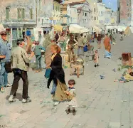 ??  ?? Istantanee Ettore Tito, Campo Santa Margherita, 1884, olio su tela, collezione privata