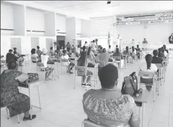  ??  ?? Parents at the meeting at the Anna Regina Secondary School (Ministry of Education photo)