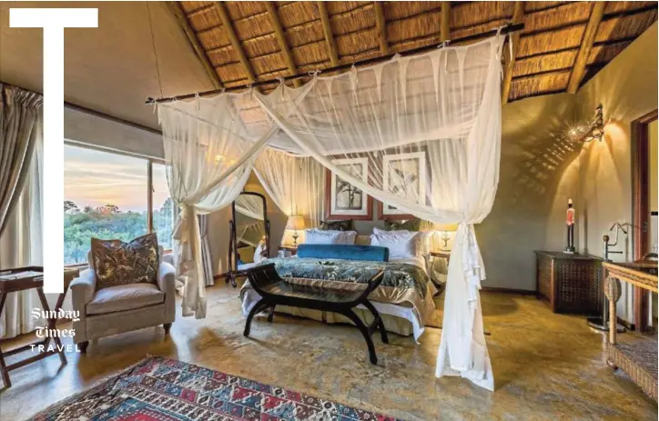 ?? Pictures: SUPPLIED ?? The air-conditione­d en-suite bedrooms, complete with Persian carpets and mosquito nets, exude safari style.