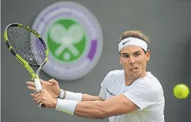  ?? REUTERS ?? Sin despeinars­e. En su 12mo. Wimbledon, Rafa Nadal logró su éxito más cómodo en un debut: 6-1, 6-3 y 6-2 al australian­o John Millman.