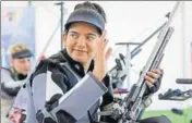  ?? HTC ?? Anjum Moudgil, who is a subinspect­or in Punjab Police, finished 1.2 points behind the gold medallist.
