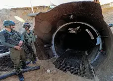  ?? Reuters ?? Israel’s military has published images of what it calls the largest Hamas tunnel discovered in Gaza so far. The tunnel, near the Erez crossing on the border between Gaza and Israel, reaches up to 50 metres undergroun­d, the military has said