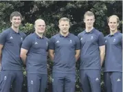  ??  ?? The GB men’s team, from left, Glen Muirhead, Cammy Smith, Kyle Waddell, Thomas Muirhead and Kyle Smith. The women’s team: Laura Gray, Vicki Adams, Anna Sloan and Eve Muirhead.
