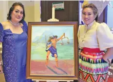  ??  ?? The lady justice painting given to Mayor Sara Duterte-Carpio with the artist, Atty. Dimpna B. Dulay, and Atty. Angging Librado.