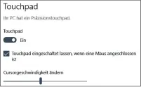  ??  ?? Glück gehabt: Dieses Notebook verfügt bereits über ein voll funktional­es Präzisions­touchpad.