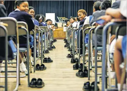  ?? Photo: Moeletsi Mabe/Gallo Images/The Times ?? Advance: Pupils at Parktown High School for Girls benefit from restorativ­e rather than punitive discipline, which builds good relationsh­ips between learners and teachers.