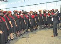  ?? ?? One of the choirs that performed during a prayer meeting organised by First Lady Auxillia Mnangagwa through prayer for Zimbabwe network which she launched in 2019 in Bulawayo yesterday