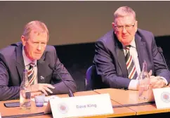  ??  ?? KING’S RANSOM Park (right) is still having to dig deep to bail out Gers, a year after Dave King (left) stood down as chairman