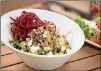  ?? CONTRIBUTE­D BY MIA YAKEL ?? Sage Woodfire Tavern Buckhead’s new Roasted Beet and Baby Kale Quinoa Bowl has sun-dried tomato, smoked almond, artichoke hearts, dates, goat cheese, mint and chimichurr­i.