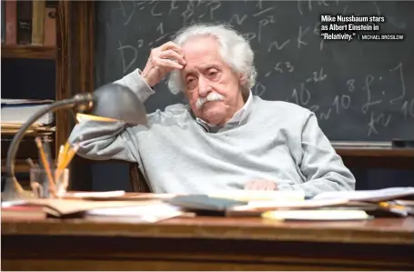  ??  ?? Mike Nussbaum stars as Albert Einstein in “Relativity.”
| MICHAEL BROSILOW