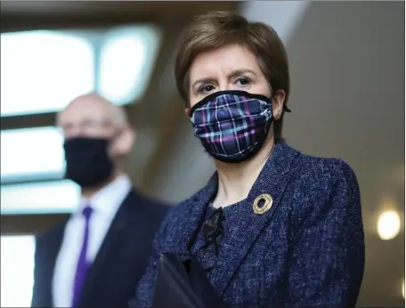  ?? Picture: Russell Cheyne ?? Nicola Sturgeon arrives for FMQS at Holyrood yesterday after her eight-hour grilling over the Salmond affair the day before