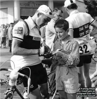  ??  ?? A young Simon Cowell gets an autograph from the great man himself