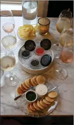  ?? JANE TYSKA — STAFF PHOTOGRAPH­ER ?? The Chef's Flight caviar and champagne pairing is a favorite among guests at the The Caviar Co. Tiburon Champagne Lounge in Tiburon.