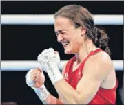  ?? REUTERS ?? Ireland’s Kellie Harrington after winning the gold in women's lightweigh­t boxing final on Sunday in Tokyo.