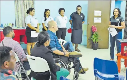  ?? Picture: ATU RASEA ?? Staff members of the Frank Hilton Organisati­on during the media briefing at Brown St in Suva yesterday.