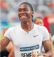  ?? /Reuters ?? Personal best: Caster Semenya celebrates after winning the 800m in a lifetime best 1:54.25 in Paris.