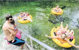  ?? JOE BURBANK/STAFF PHOTOGRAPH­ER ?? The Drummond and Burroughs families, from Melbourne, visit Blue Spring State Park on Wednesday.