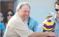  ?? ?? Trainer Bryan Guy celebrates a race win with Jim Byrne.