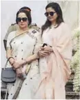  ??  ?? Indian Bollywood actress and politician Hema Malini (left) and actress Madhu Shah.