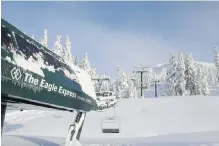  ?? MOUNT WASHINGTON ALPINE RESORT ?? A fresh blanket of snow at the Eagle Express chairlift on Thursday.