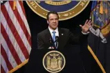  ?? HANS PENNINK—ASSOCIATED PRESS ?? New York Gov. Andrew Cuomo delivers his State of the State address at the Empire State Plaza Convention Center on Wednesday, Jan. 8, 2020, in Albany, N.Y.