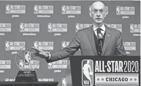  ?? DENNIS WIERZBICKI/USA TODAY SPORTS ?? NBA commission­er Adam Silver addressed particular­s of a return during a call this week.