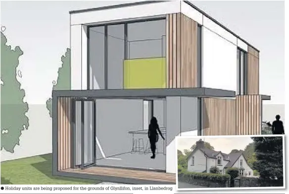 ??  ?? THE grounds of a Gwynedd country home could house a holiday unit developmen­t under plans submitted to the council.
A scheme for 13 units is planned for the land around Glynllifon, in Llanbedrog – a former restaurant and currently a holiday...