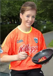  ??  ?? Kate Kelly, who has retired from inter-county camogie, at a Kellogg’s Cúl Camp food promotion last week.