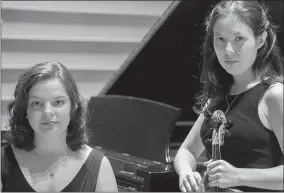  ?? Photo submitted ?? Pianist Hannah Mindeman and violinist Evelyn Petcher, also known as Colibri, will perform as part of John Brown University’s Artist Series at 3 p.m. Sunday, March 12 at the Berry Performing Arts Center.