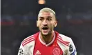  ??  ?? Hakim Ziyech was due to join Chelsea from Ajax on 1 July but that deal is now likely to be delayed until the Eredivisie is finished. Photograph: Martin Meissner/AP