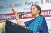  ??  ?? ■
Nirmala Sitharaman addresses an event in Chennai on Sunday.