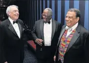  ?? GETTY IMAGES ?? Dan Rather at a charity event in 2011 with Hank Aaron and Andrew Young.