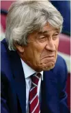  ??  ?? THE LOOK SAYS IT ALL: Manuel Pellegrini