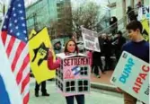  ??  ?? Friends of Palestine protesting in Washington on Sunday.