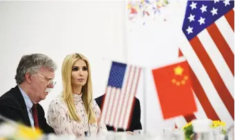  ??  ?? Selon John Bolton (à g.), Trump, une fois réélu, pourrait promouvoir sa fille Ivanka (à dr.).