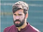  ??  ?? Alisson Becker is very excited for the Champions League final.