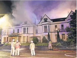  ??  ?? James McCrory, left, and Liam Gall have been acquitted of starting the blaze which gutted the Waverley Hotel.