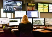  ?? AP file ?? A dispatcher works at a desk station with a variety of screens used by those who take 911 emergency calls in Roswell. —