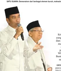  ?? HENDRA EKA/JAWA POS ?? Joko Widodo-Ma’ruf Amin