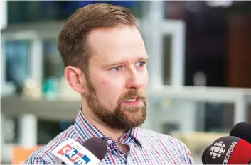  ?? BRANDON HARDER ?? Saskpower spokesman Jordan Jackle says getting the message about the power outage to the public was made more complicate­d by not knowing at first where the grid was down.