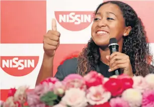  ?? — Reuters ?? Naomi Osaka of Japan at a news conference in Yokohama on Thursday.