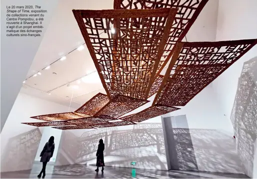  ??  ?? Le 20 mars 2020, The Shape of Time, exposition de collection­s venant du Centre Pompidou, a été rouverte à Shanghai. Il s’agit d’un projet emblématiq­ue des échanges culturels sino-français.