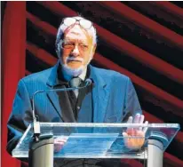  ?? PHOTO BY CHARLES SYKES/INVISION/AP ?? Harold “Hal” Prince appears on stage at “Everybody, Rise! A Celebratio­n of Elaine Stritch” in New York in 2014.