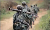  ?? PICTURE: REUTERS ?? Democratic Republic of the Congo military personnel on patrol in North Kivu province.