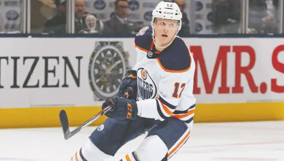  ?? CLAUS ANDERSEN/GETTY IMAGES ?? Edmonton Oilers forward Colby Cave played 67 NHL games over six seasons after willing his way into pro hockey by mastering the finer points of the game.