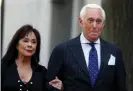  ?? Photograph: Yara Nardi/Reuters ?? Roger Stone and his wife, Nydia, outside court in Washington in November. The Stones denied Bennett’s claim as ‘categorica­lly false and completely illogical’.